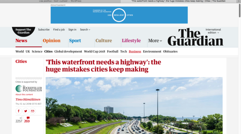Guardian: Tallinn liigub Reidi teed ehitades vales suunas